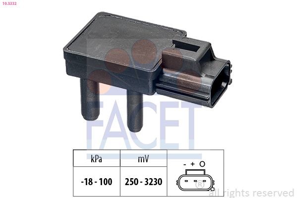 FACET 10.3332 Sensor, exhaust pressure Made in Italy - OE Equivalent