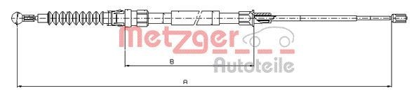 Original METZGER 10.7516 Hand brake cable 10.7518 for AUDI A3