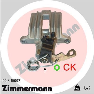 Brake calipers ZIMMERMANN Aluminium, Rear Axle Left - 100.3.10002