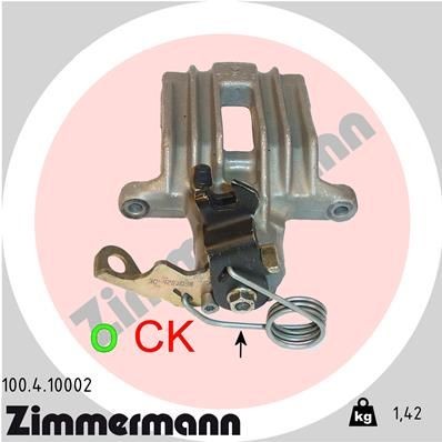 Brake calipers ZIMMERMANN Aluminium, Rear Axle Right - 100.4.10002