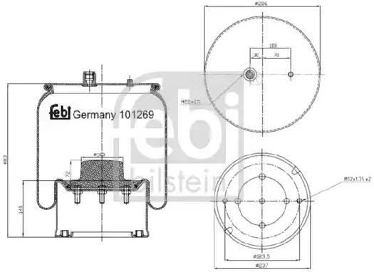 FEBI BILSTEIN Rear Axle Boot, air suspension 101269 buy