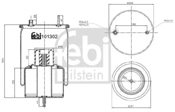 FEBI BILSTEIN 101302 Federbalg, Luftfederung für VOLVO FH 16 II LKW in Original Qualität
