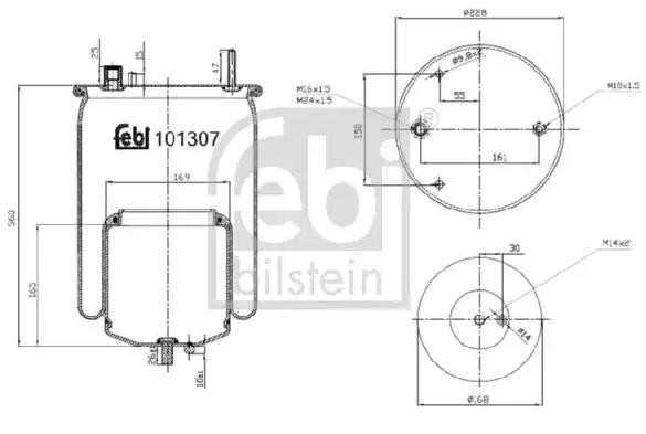 FEBI BILSTEIN 101307 Federbalg, Luftfederung für VOLVO FH 16 II LKW in Original Qualität
