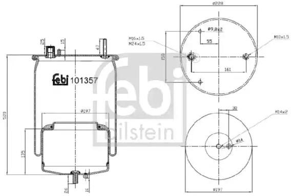 FEBI BILSTEIN Rear Axle Boot, air suspension 101357 buy