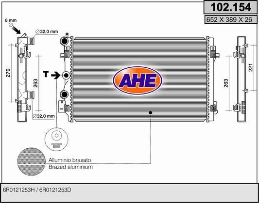 AHE 102.154 Engine radiator 6R0121253G