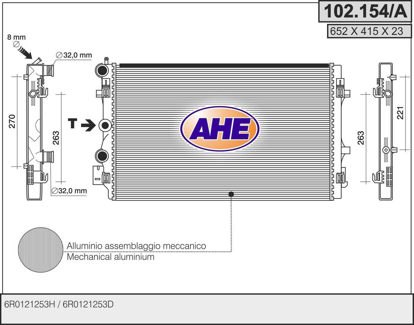 AHE 102.154/A Engine radiator 6R0121253H