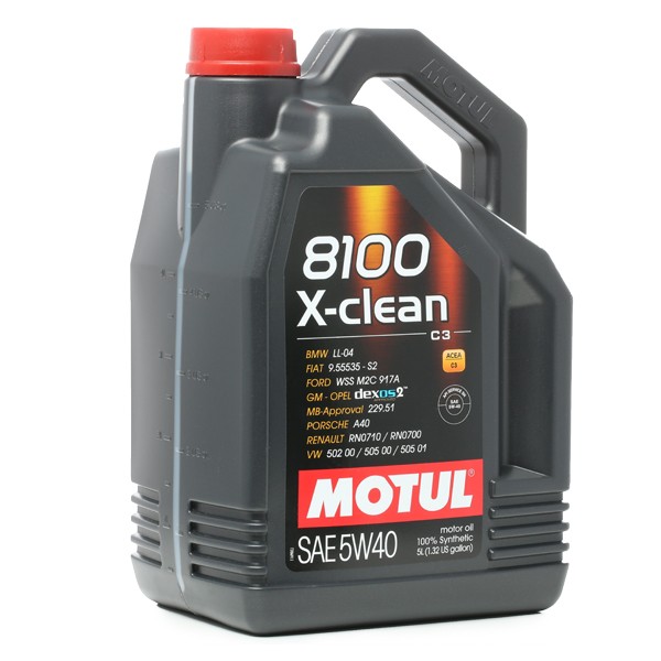 Motul 8100 X-clean 5W40 Synthetic Oil 5 Liters (102051)