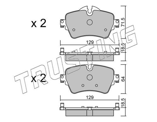 22187 TRUSTING prepared for wear indicator Height 2: 64mm, Thickness 1: 18,5mm Brake pads 1037.0 buy