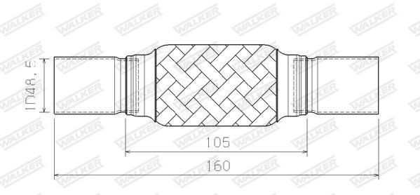 WALKER Corrugated Pipe, exhaust system 10407