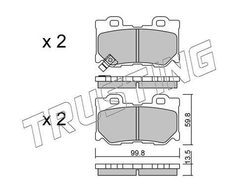 24921 TRUSTING with acoustic wear warning Thickness 1: 13,5mm Brake pads 1054.0 buy