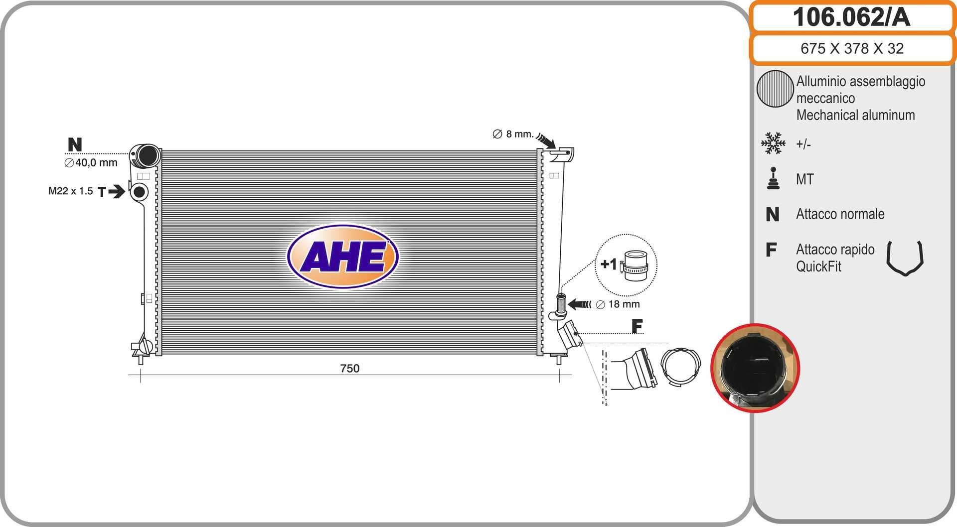 AHE 106.062/A Engine radiator 1331FG