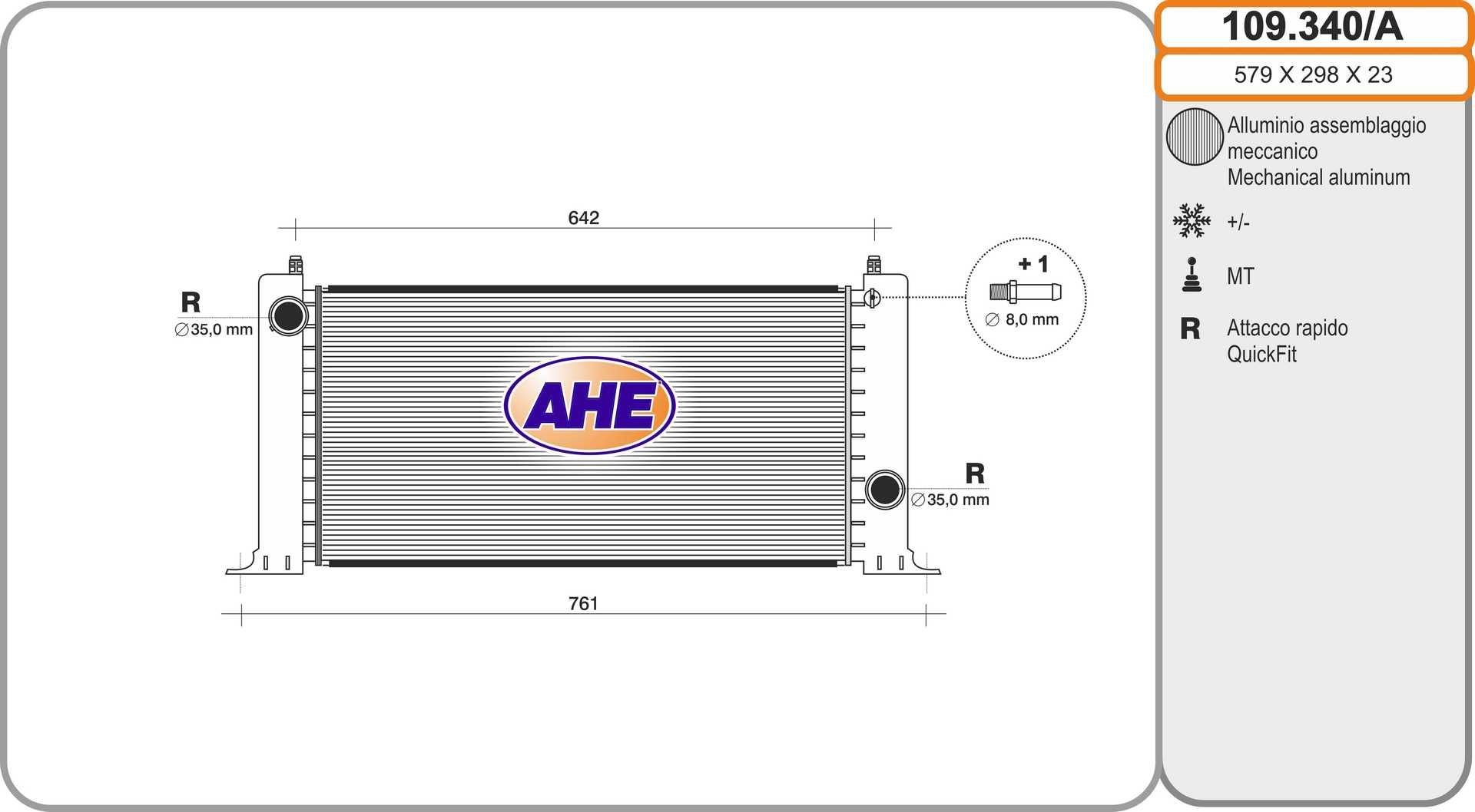 AHE 109.340/A Engine radiator 517 352 17