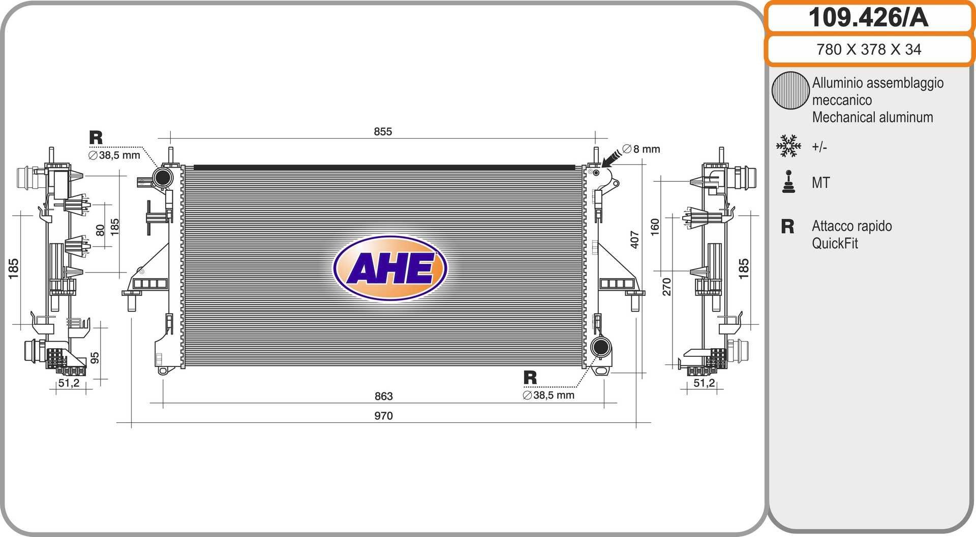 AHE 109.426/A Engine radiator 1371875080
