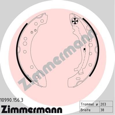ZIMMERMANN Bremsbackensatz 10990.156.3