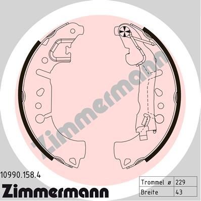 ZIMMERMANN Drum brake kit FIAT TIPO Estate (356_) new 10990.158.4