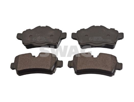 11 91 6742 SWAG Brake pad set MINI Rear Axle, prepared for wear indicator
