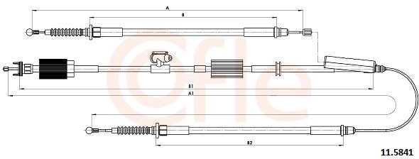 Opel ASTRA Hand brake cable COFLE 11.5841 cheap