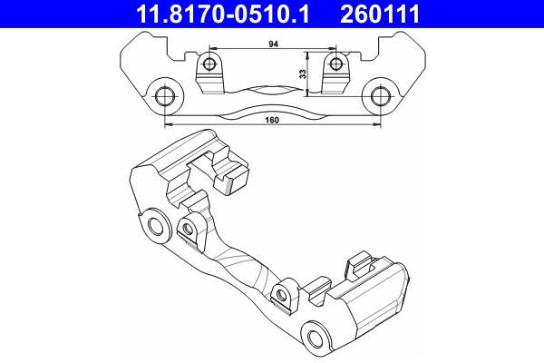 ATE Brake Caliper Support Bracket 11.8170-0510.1