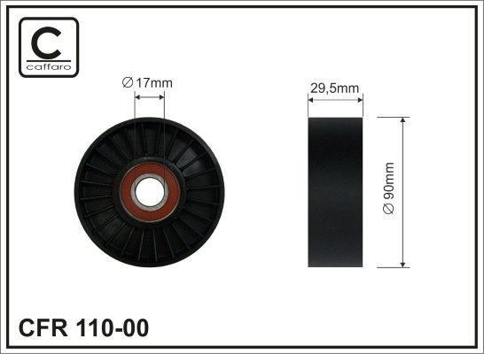 CAFFARO Ø: 90mm, Width: 30mm Tensioner pulley, v-ribbed belt 110-00 buy