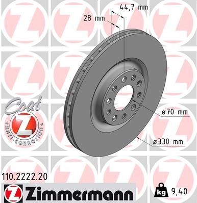 ZIMMERMANN 110.2222.20 Brake discs ALFA ROMEO STELVIO 2016 in original quality