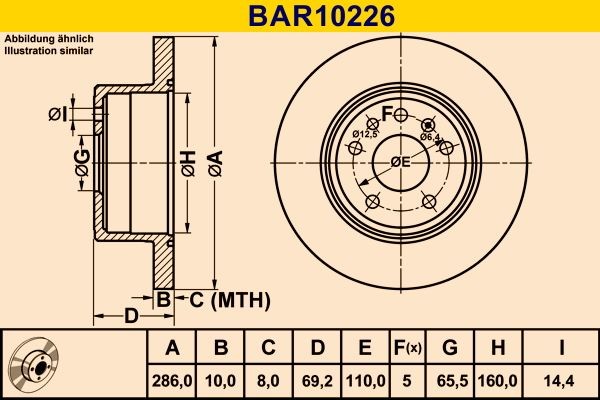 Barum BAR10226 Brake rotors Opel Vectra B CC 1.8 FlexFuel 116 hp Petrol/Liquified Petroleum Gas (LPG) 2000 price