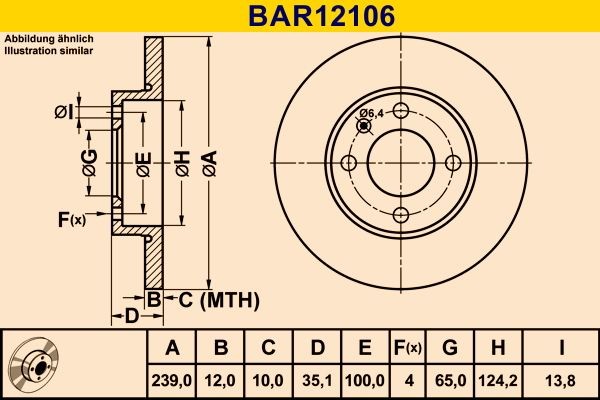 Great value for money - Barum Brake disc BAR12106