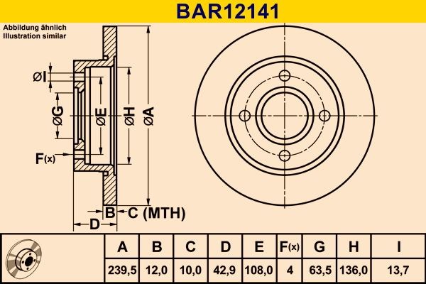 Barum Bremsscheibe CUPRA BAR12141 in Original Qualität