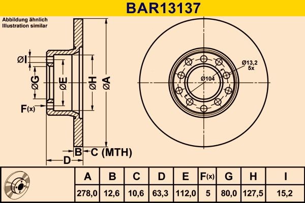 Barum BAR13137 Brake disc 115 421 14 12