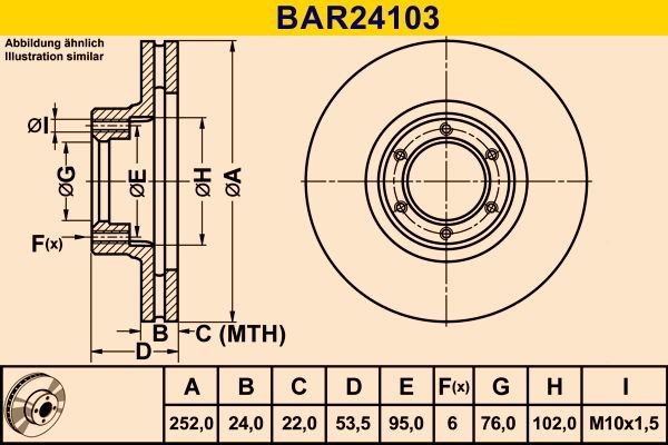 Original Barum Brake disc kit BAR24103 for RENAULT MASTER