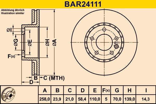 Barum BAR24111 Brake disc