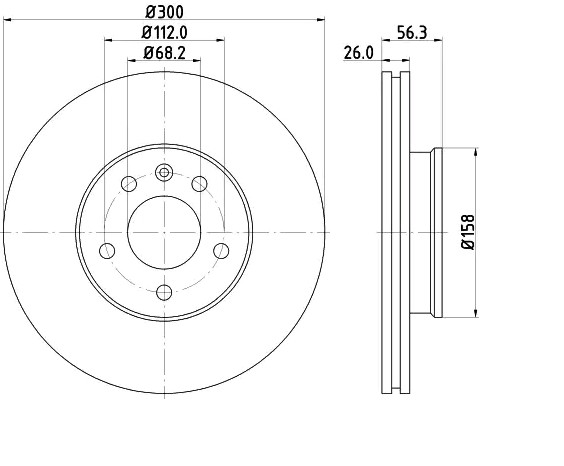 Barum 300,0x26,0mm, 5x112,0, Vented, Alloyed/High-carbon Ø: 300,0mm, Num. of holes: 5, Brake Disc Thickness: 26,0mm Brake rotor BAR26115 buy