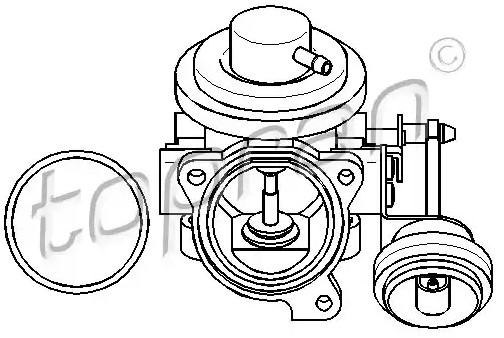 TOPRAN 113 162 EGR valve PREMIUM BRAND, Pneumatic, with gaskets/seals