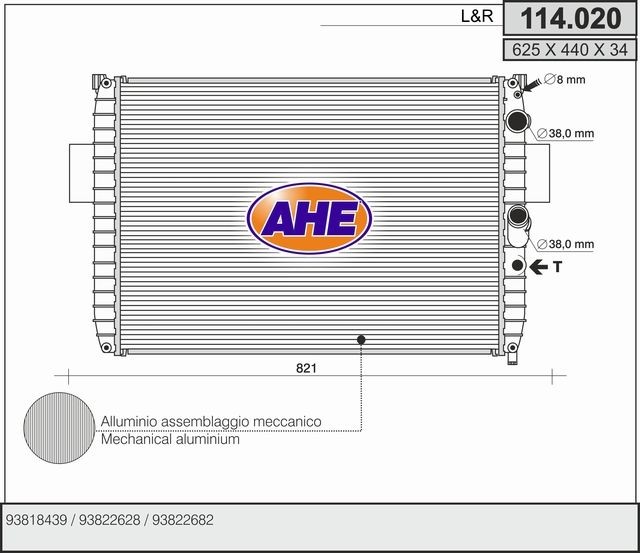 AHE 114.020 Engine radiator 9381 8439