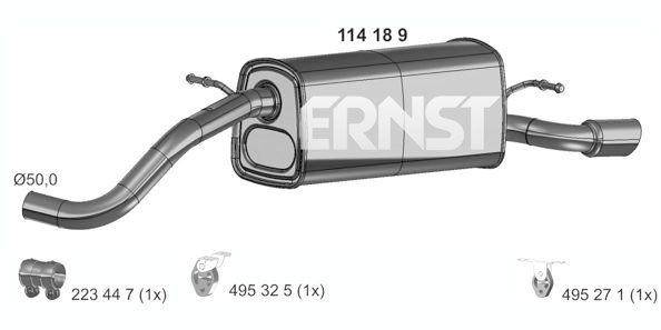 ERNST 114189 Sportendschalldämpfer Audi in Original Qualität