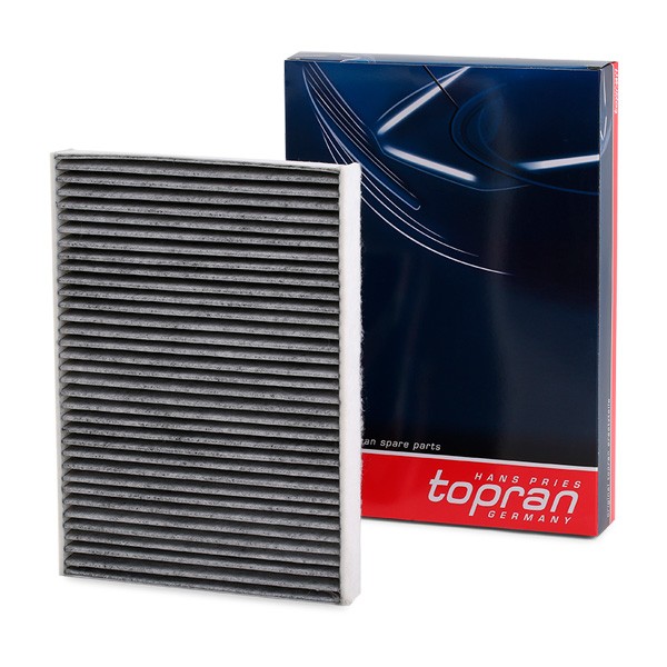 116 695 TOPRAN Pollen filter DACIA with antibacterial action, Filter Insert, Activated Carbon Filter, 305 mm x 218 mm x 30 mm