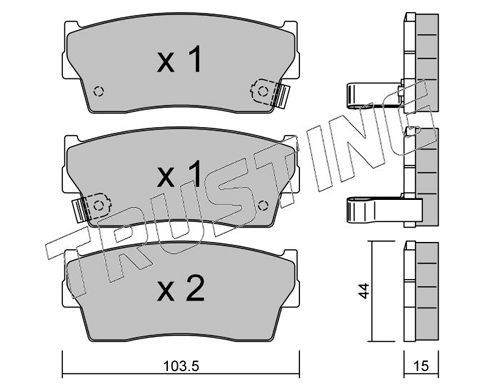 21500 TRUSTING with acoustic wear warning Thickness 1: 15,0mm Brake pads 118.0 buy