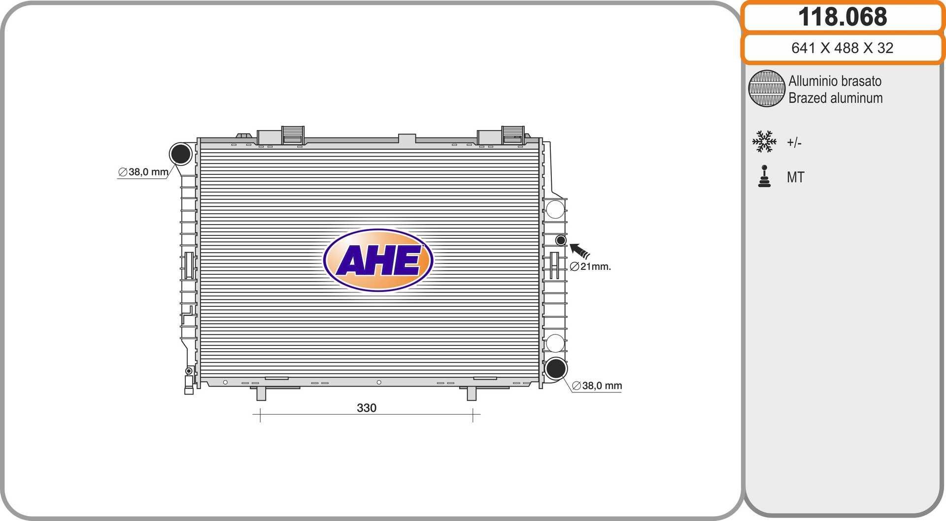 AHE 118.068 Engine radiator 2105005803