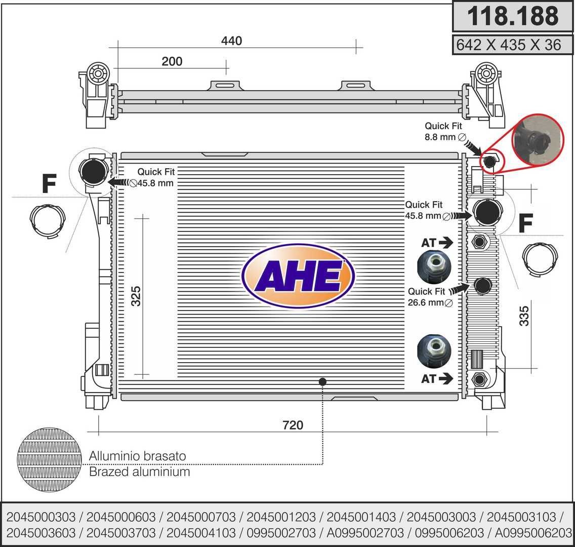 AHE 118188 Engine radiator Mercedes S204 C 63 AMG 6.2 457 hp Petrol 2014 price