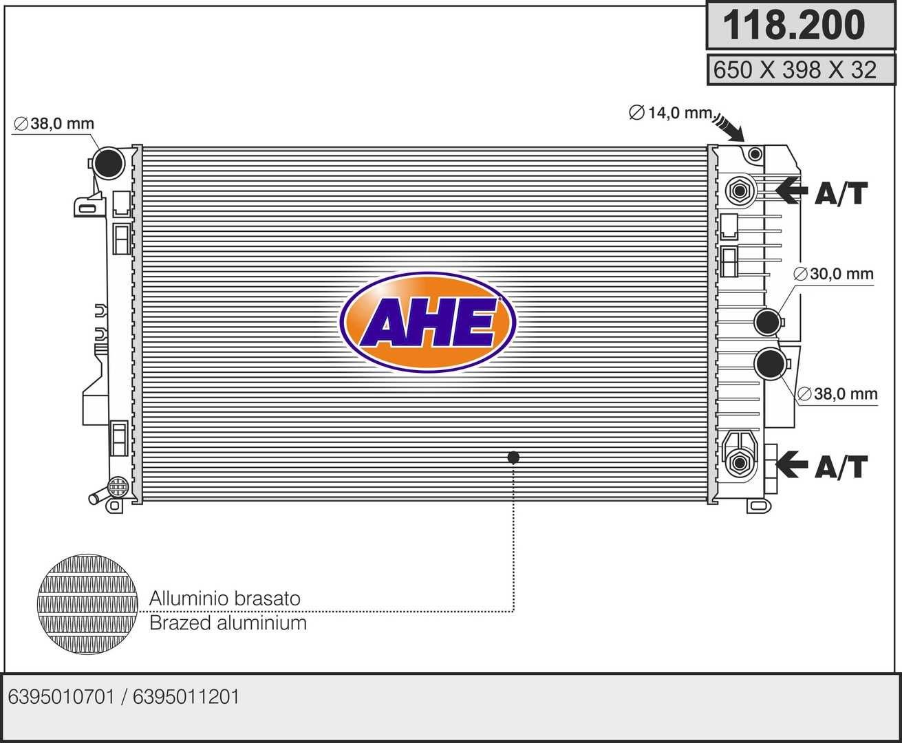 AHE 118.200 Engine radiator 6395010701