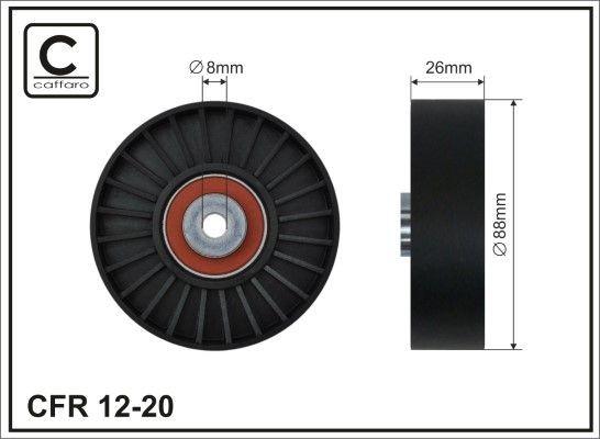 CAFFARO 12-20 Deflection / Guide Pulley, v-ribbed belt