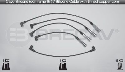 Original BRECAV E3709 Ignition cable set 12.512 for VW SHARAN