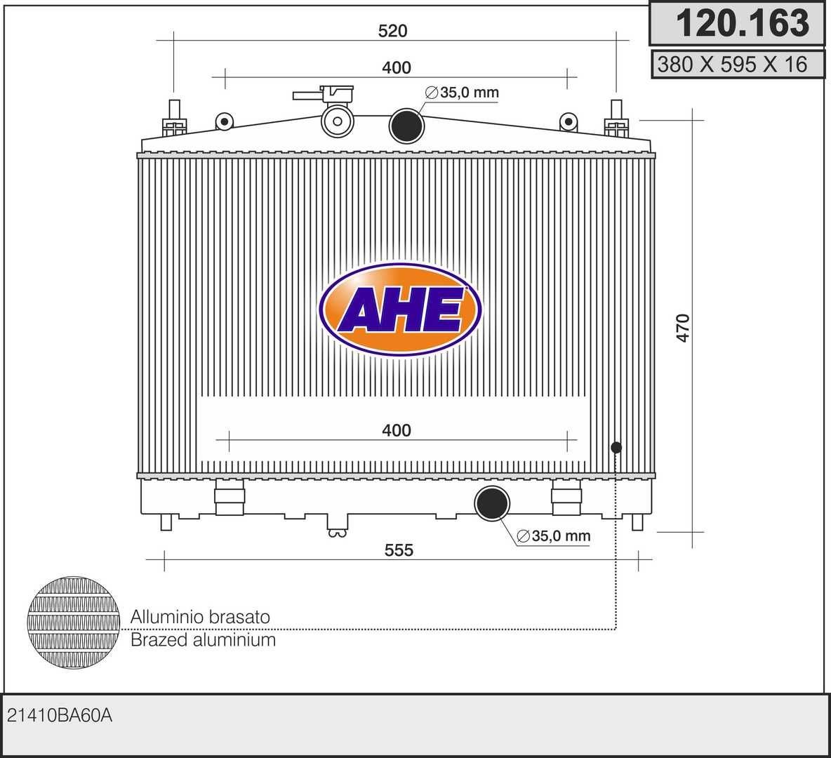 AHE 120.163 Engine radiator 21410EE000