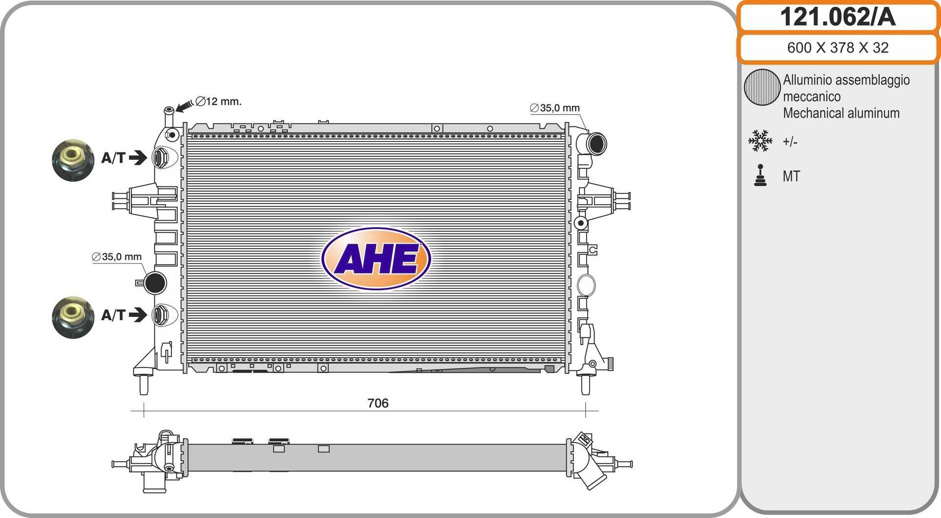 AHE 121.062/A Engine radiator 130 024 1