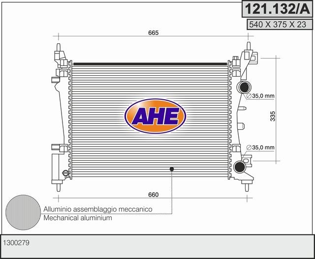 AHE 121.132/A Engine radiator 1300 279