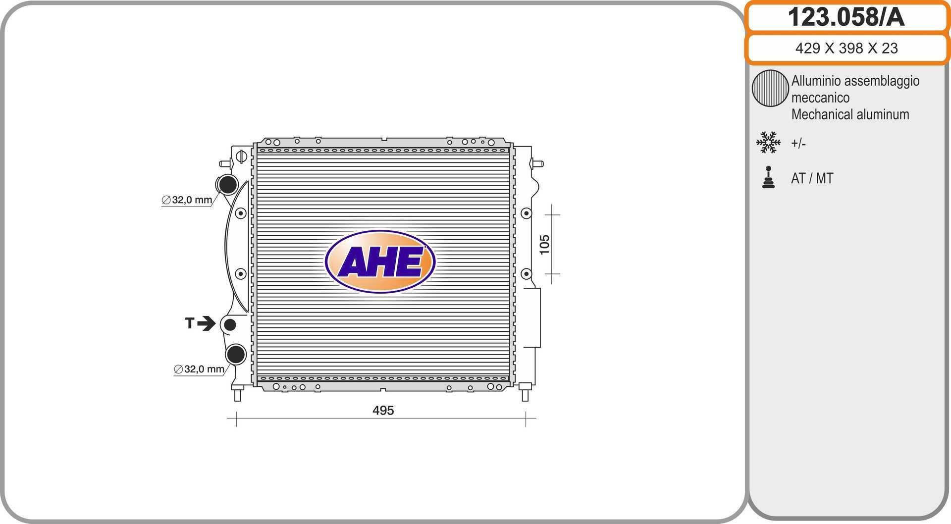 AHE 123.058/A Engine radiator 77 00 806 575