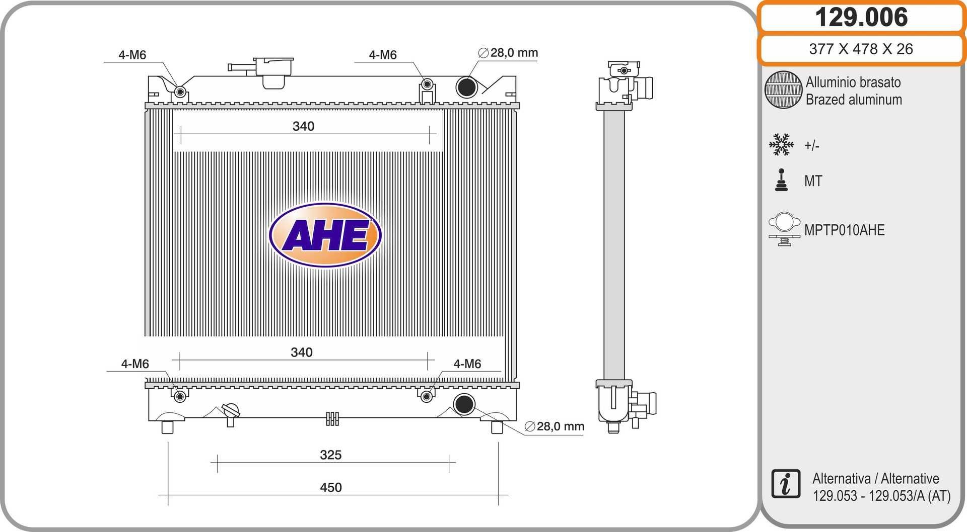 AHE 129.006 Engine radiator 17700-60A12