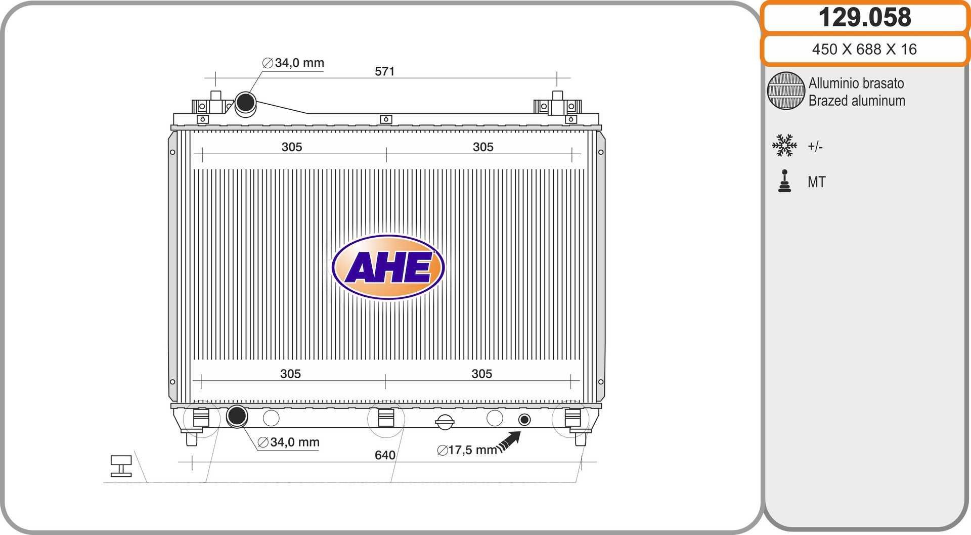 AHE 450 x 688 x 16 mm Radiator 129.058 buy