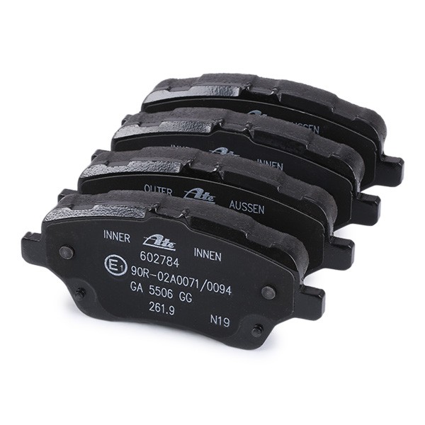 13.0460-2784.2 Set of brake pads 13.0460-2784.2 ATE not prepared for wear indicator, excl. wear warning contact, with brake caliper screws, with accessories