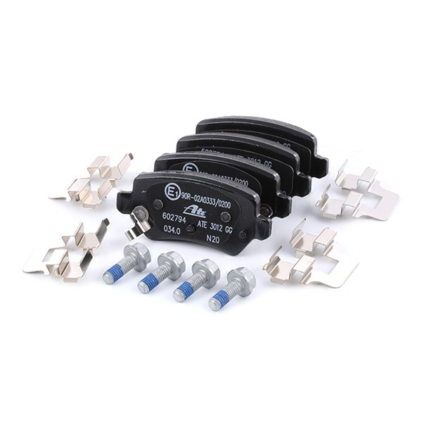 ATE 25780 Disc pads with acoustic wear warning, with brake caliper screws, with accessories