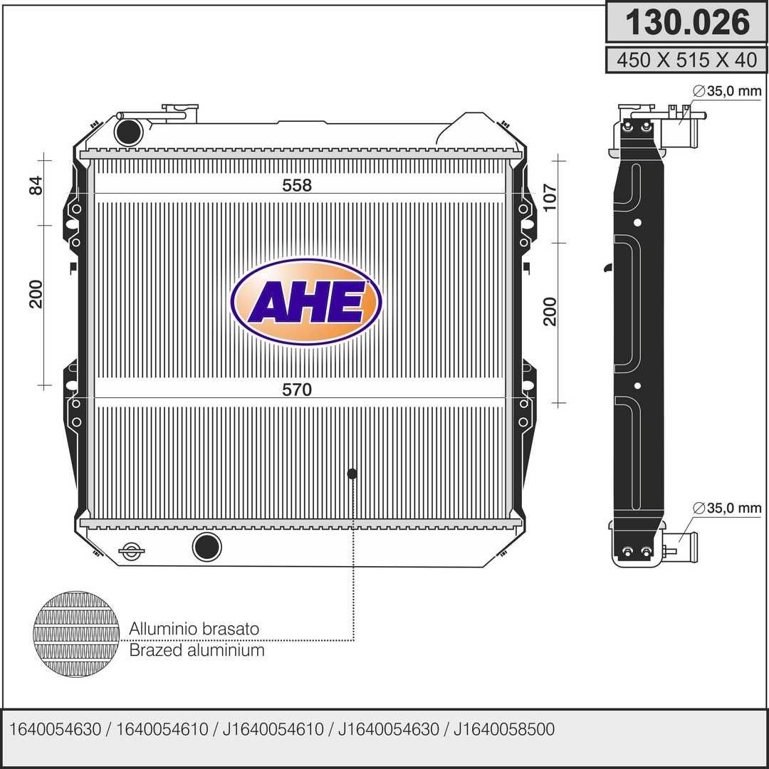 AHE 130.026 Engine radiator 16400 54630